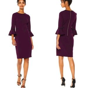 Calvin Klein Piped Bell Sleeve Sheath Bobbie Spencer Dress